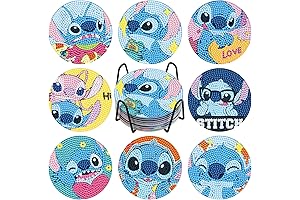 NAIMOER Stitch Diamond Painting Coasters