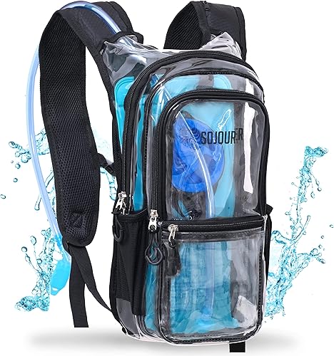 SoJourner Bags, Rave Hydration Pack - Bolsa de agua de 2L incluida, para festivales, raves, senderismo, ciclismo, fiestas, escalada, carrera y más