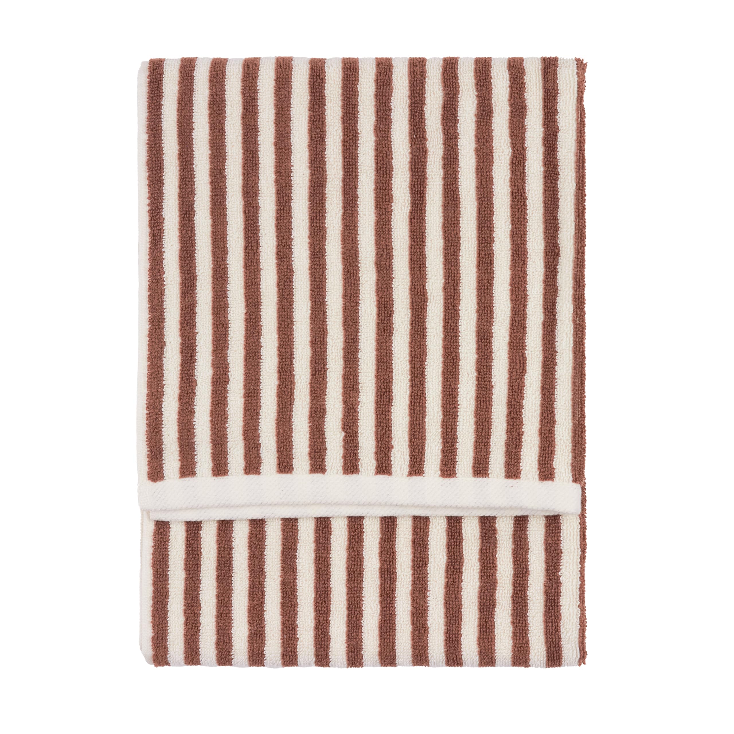 Yard Pecan Hebden Hand Towel – Ultra Soft 100% Cotton Terry Striped Luxury Bathroom Towel ( – 50X100cm)