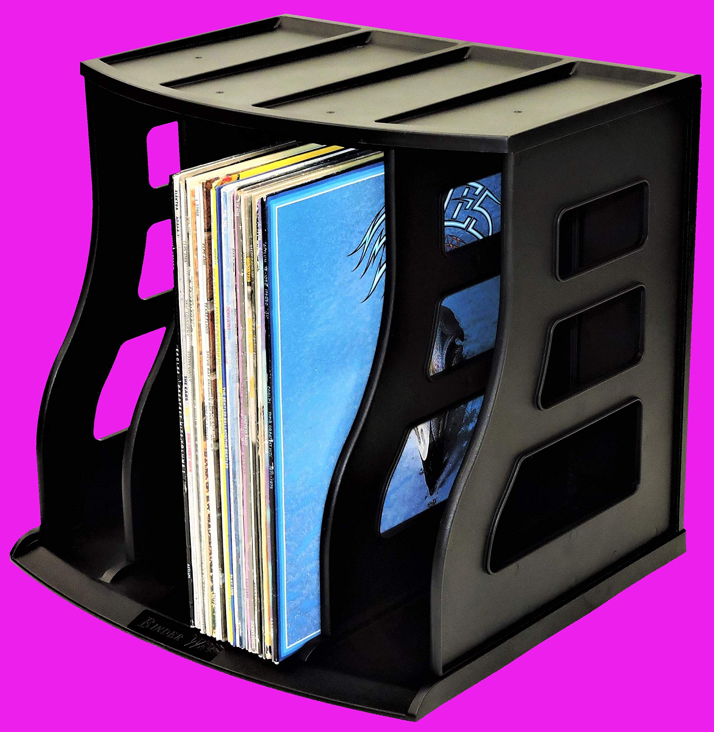Buy Binder Way Vinyl Record Storage Holder LP Box, Ring Binder Stand