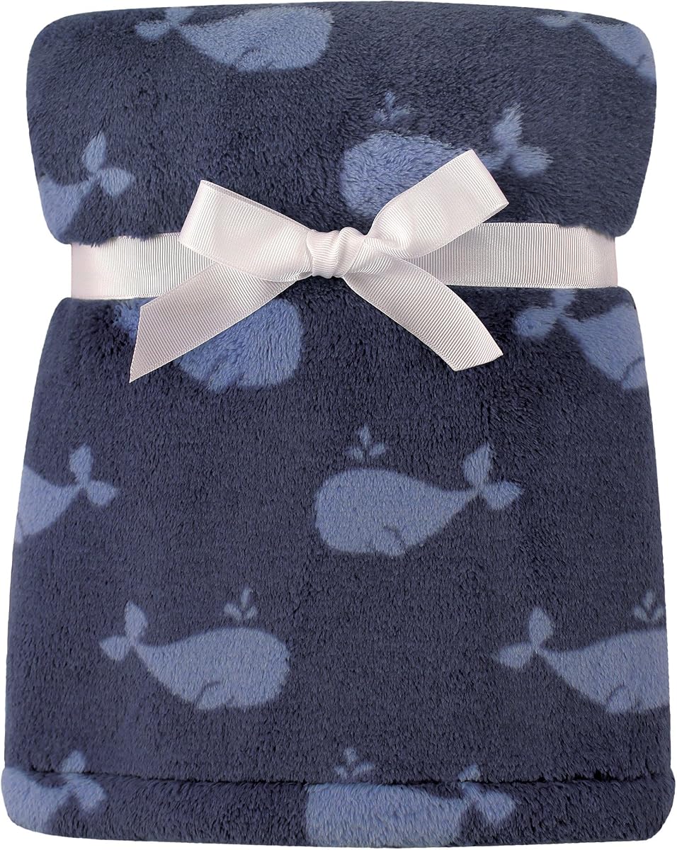 Unisex Baby Super Plush Blanket, Whale, One Size