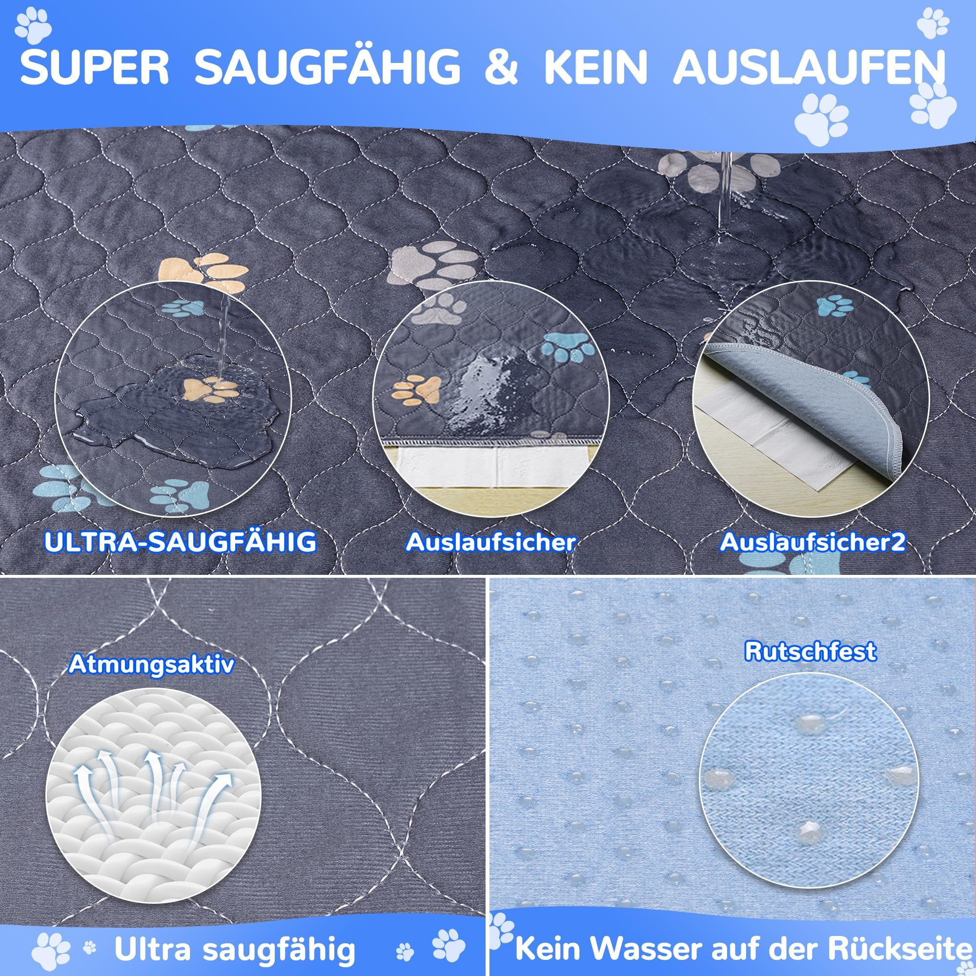 Herbruikbare Puppyonderlegger 70x100 Cm - Wasbare Incontinentie Mat Voor Honden, Katten & Cavia's