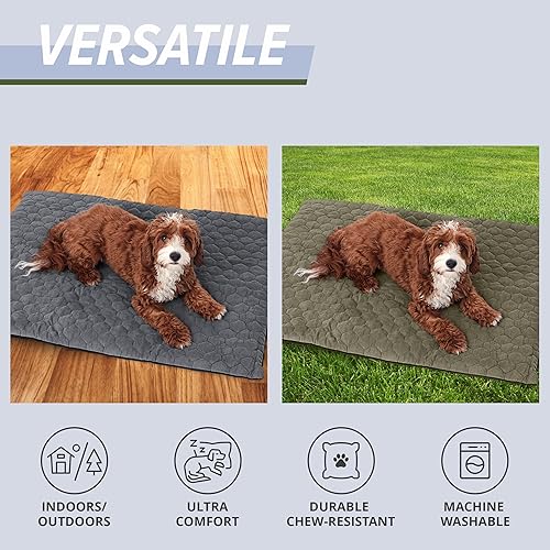 Miniatura 3 de Meadowlark Cama para perros al aire libre (28 x 36 x 2 pulgadas), parte inferior repelente al agua, alfombra para perros, alfombra para mascotas,