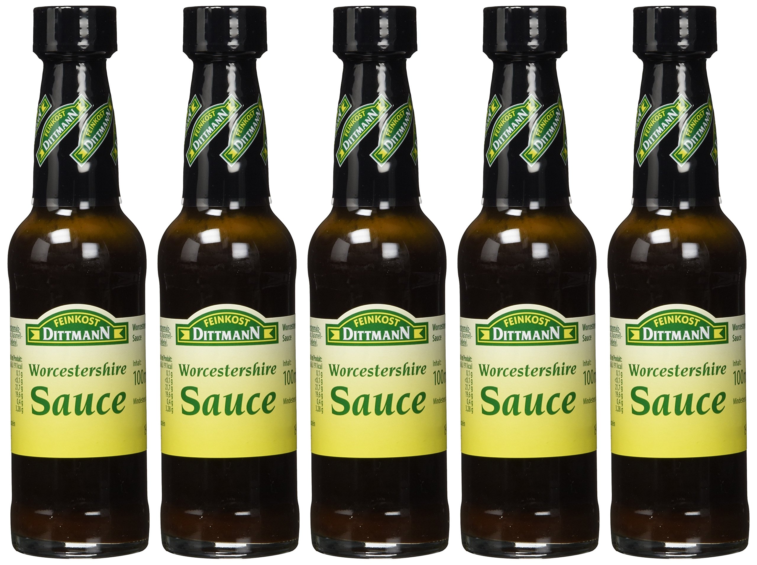 Feinkost Dittmann Worcestershire-Sauce Flasche, 5er Pack (5 x 100 ml)
