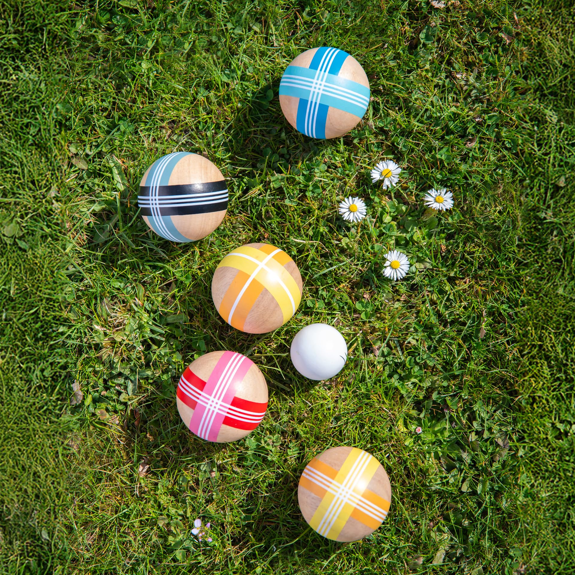 Remember | Boccia Outdoor - Juego de jardín para grandes y pequeños | Bolas de madera de colores