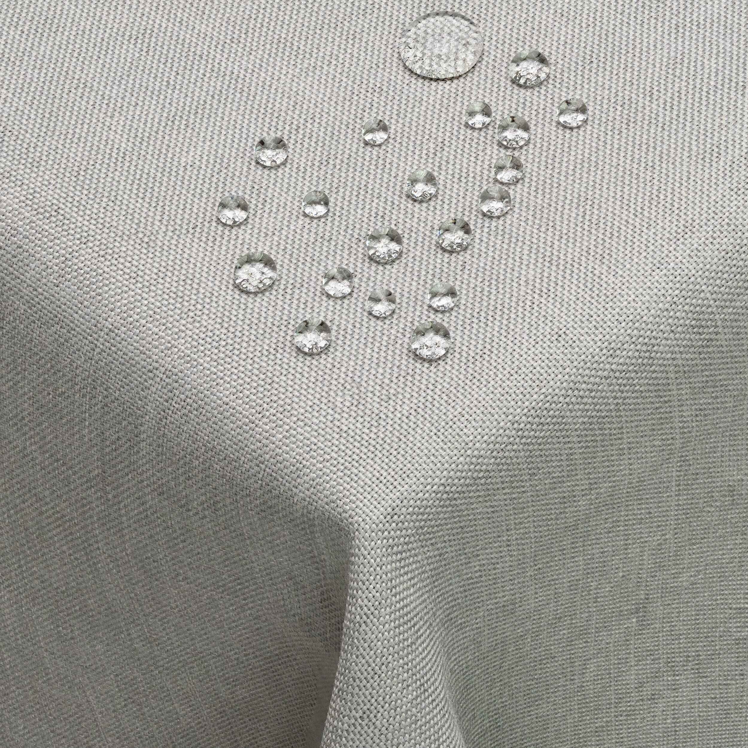 Nappe rectangulaire gris clair aspect lin pour grands repas