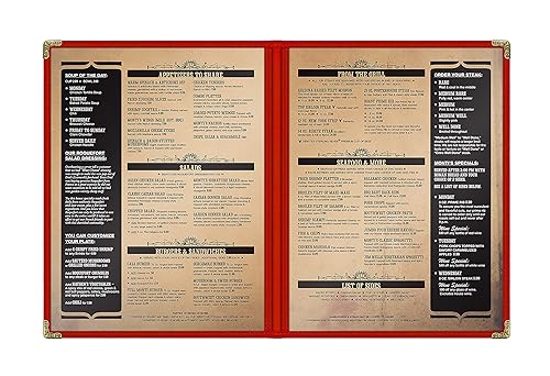Miniatura 275 de Goodsmart - Fundas para menú de restaurante, paquete de 25 unidades, color negro, 2 vistas, soportes para menú de carga superior, cubiertas