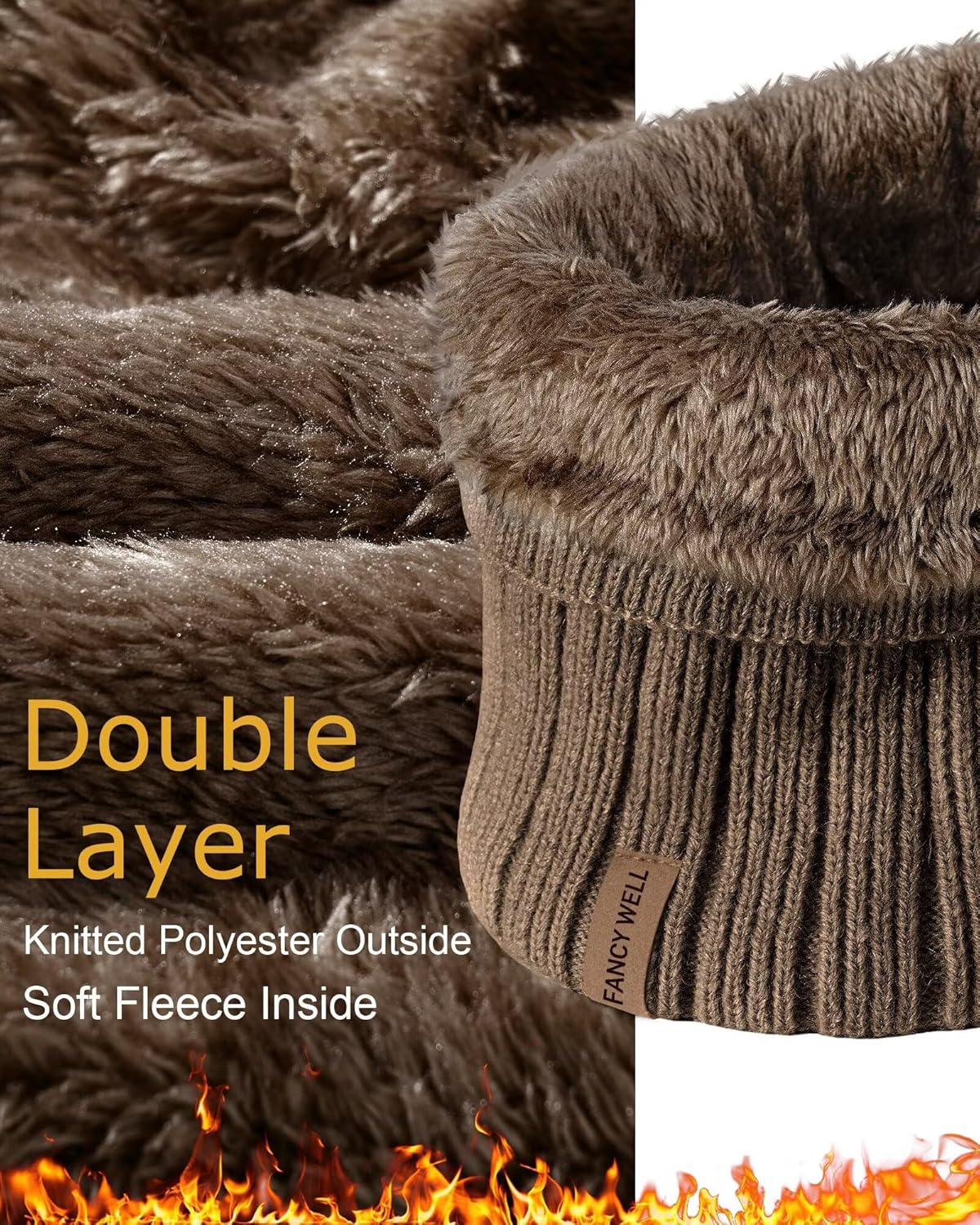 Winter Neck Gaiter for Men – 3 Pack Ski Neck Warmer, Fleece Face Mask Cover, Cold Weather Neck, Neck Warmers - Image 3