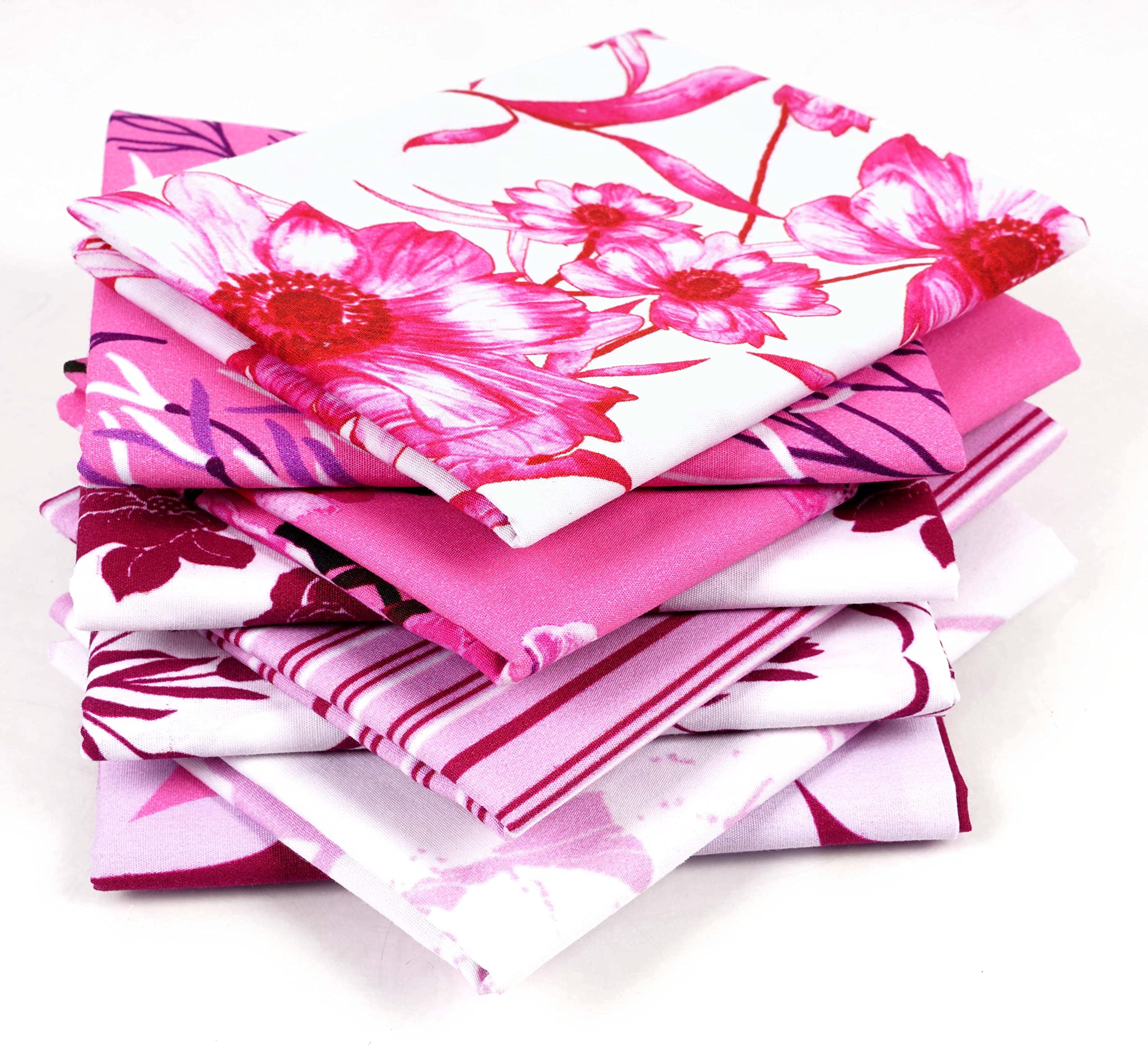 Soimoi 8 Pc Bundle De Puntos De Fate- Floral Imprimir 18"X 22" Patchwork De Brije- Tela 100% Algodon Precortado (Rosado)