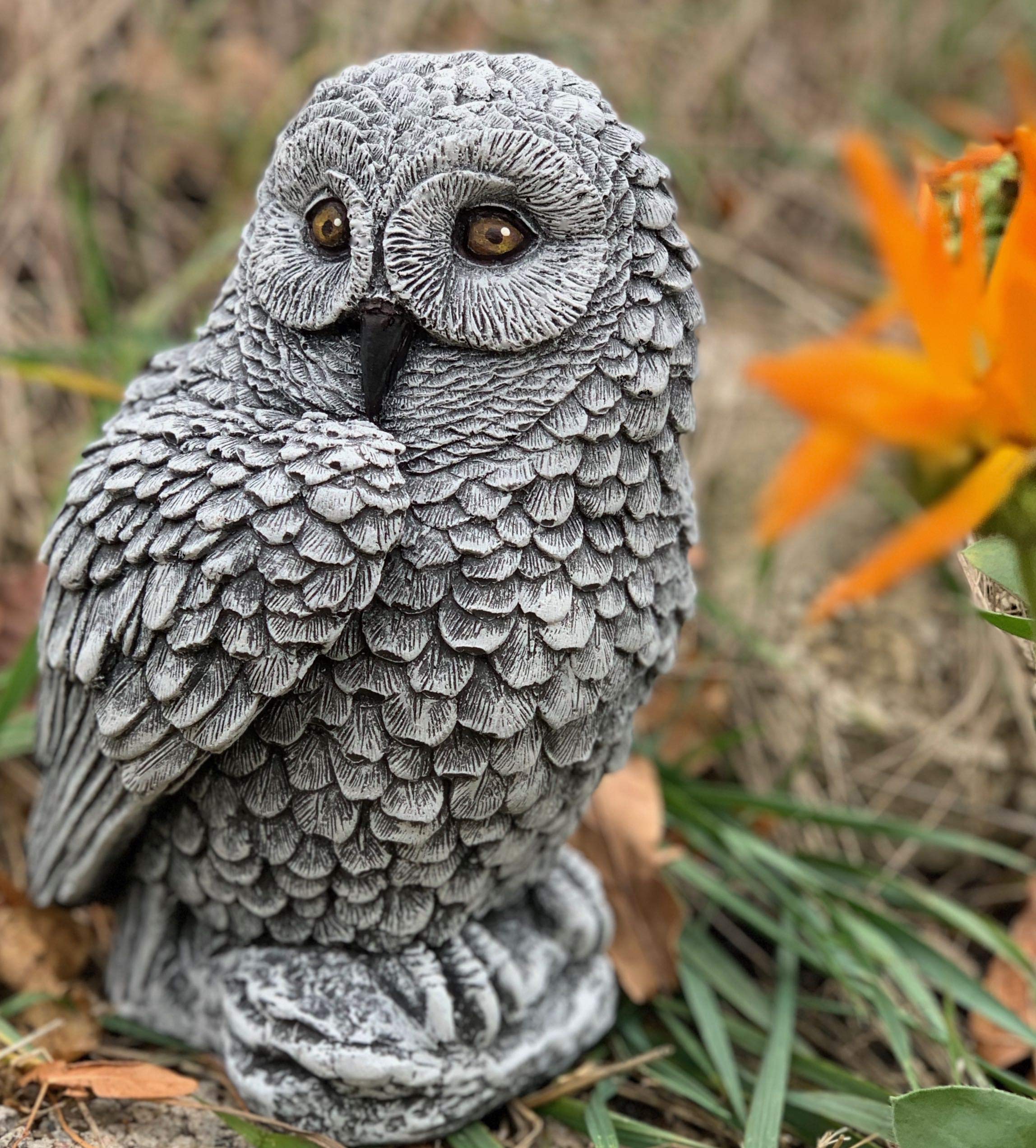stoneandstyle Figurine en pierre Uhu Kauz en pierre résistante au gel résistante aux intempéries