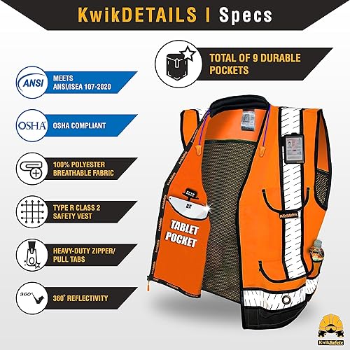 Miniatura 6 de KwikSafety - Charlotte, NC - GODFATHER + GODMOTHER Class 2 Safety Vest CUSHIONED COLLAR + TABLET POCKET ANSI OSHA