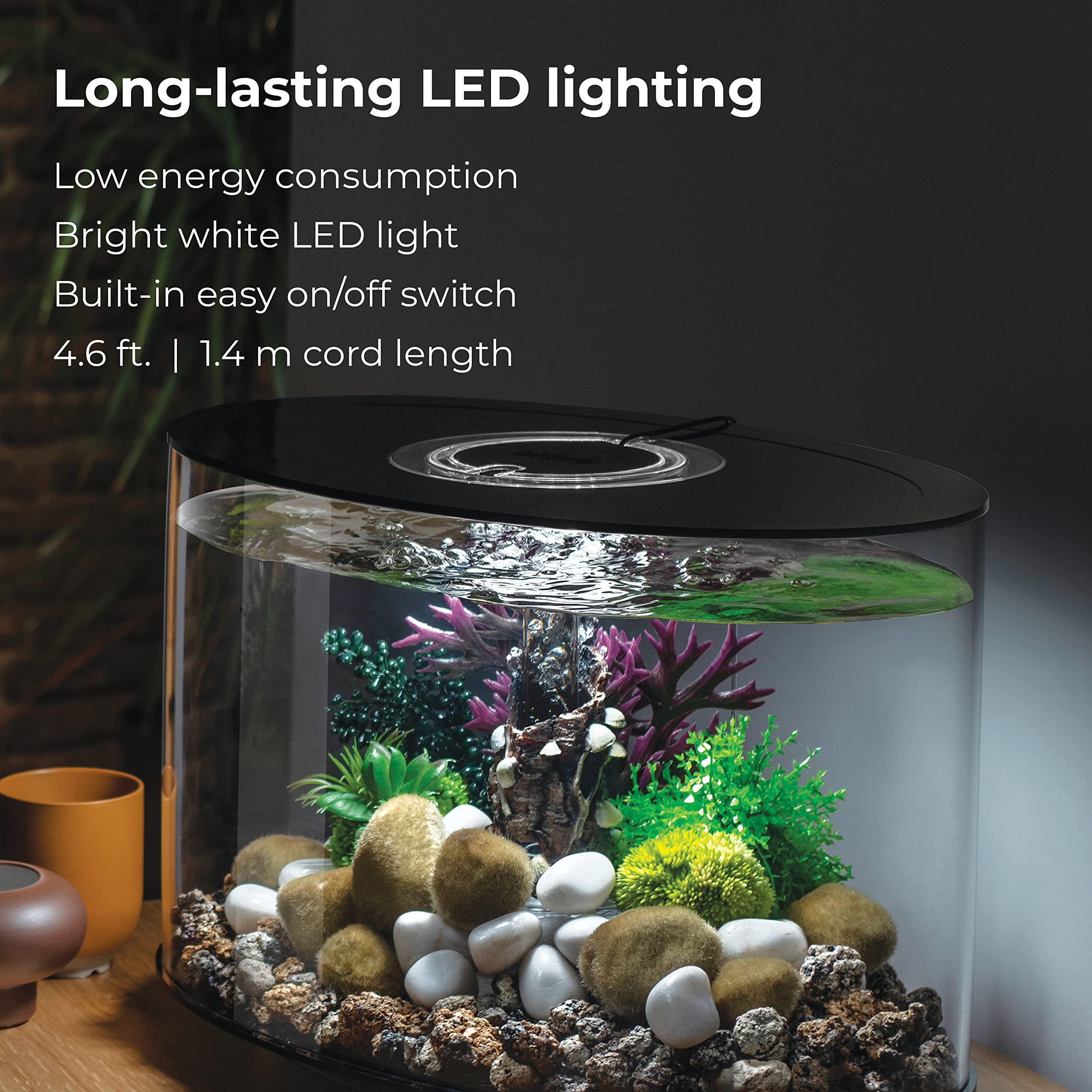 Acuario biOrb LOOP 15 LED, 15 litros - juego de acuario completo con sistema de filtro patentado, tanque acrílico