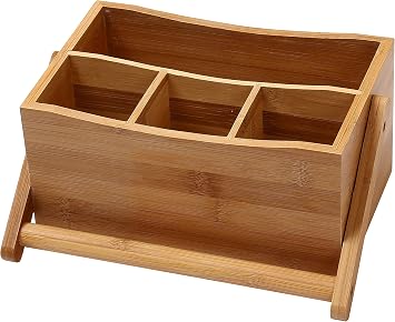 YBM HOME Bambu Sofra Takımı Gereç Caddy Peçete Tutacağı ve Kulplu, Mutfak ve Kamp Gezisi için Ahşap Piknik Sepeti, 336