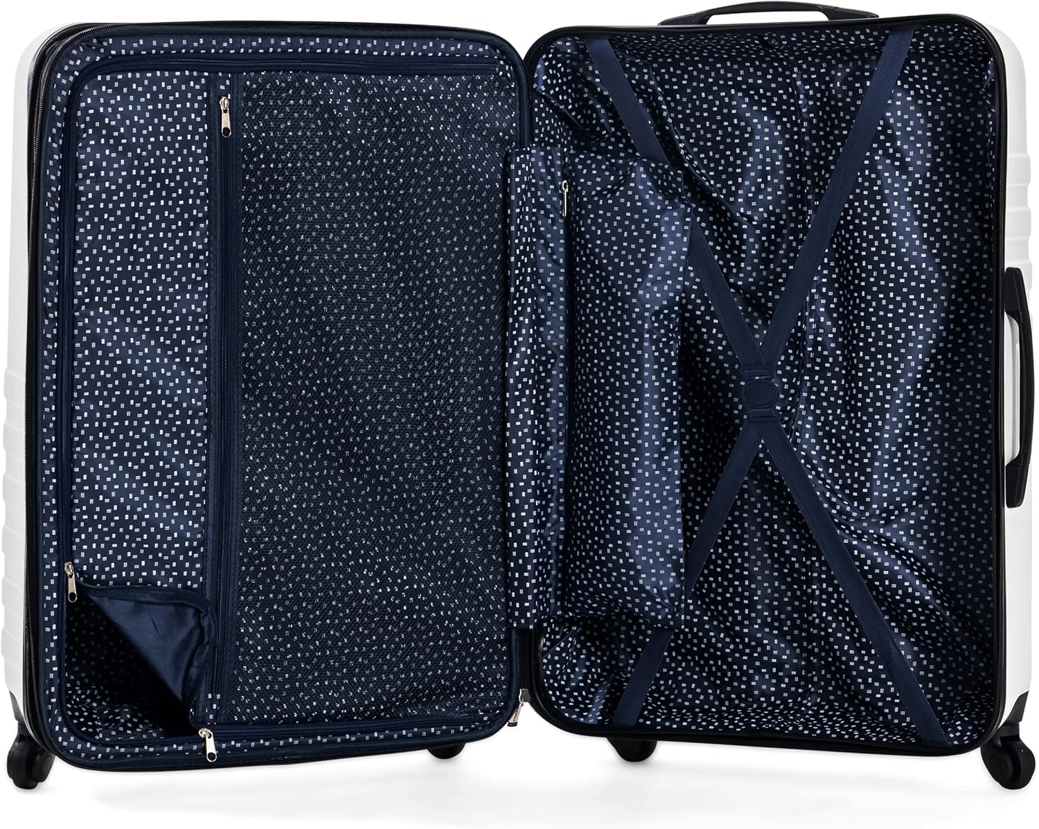 Ben Sherman Hereford Spinner Travel Upright Luggage, White, 28-Inch Checked