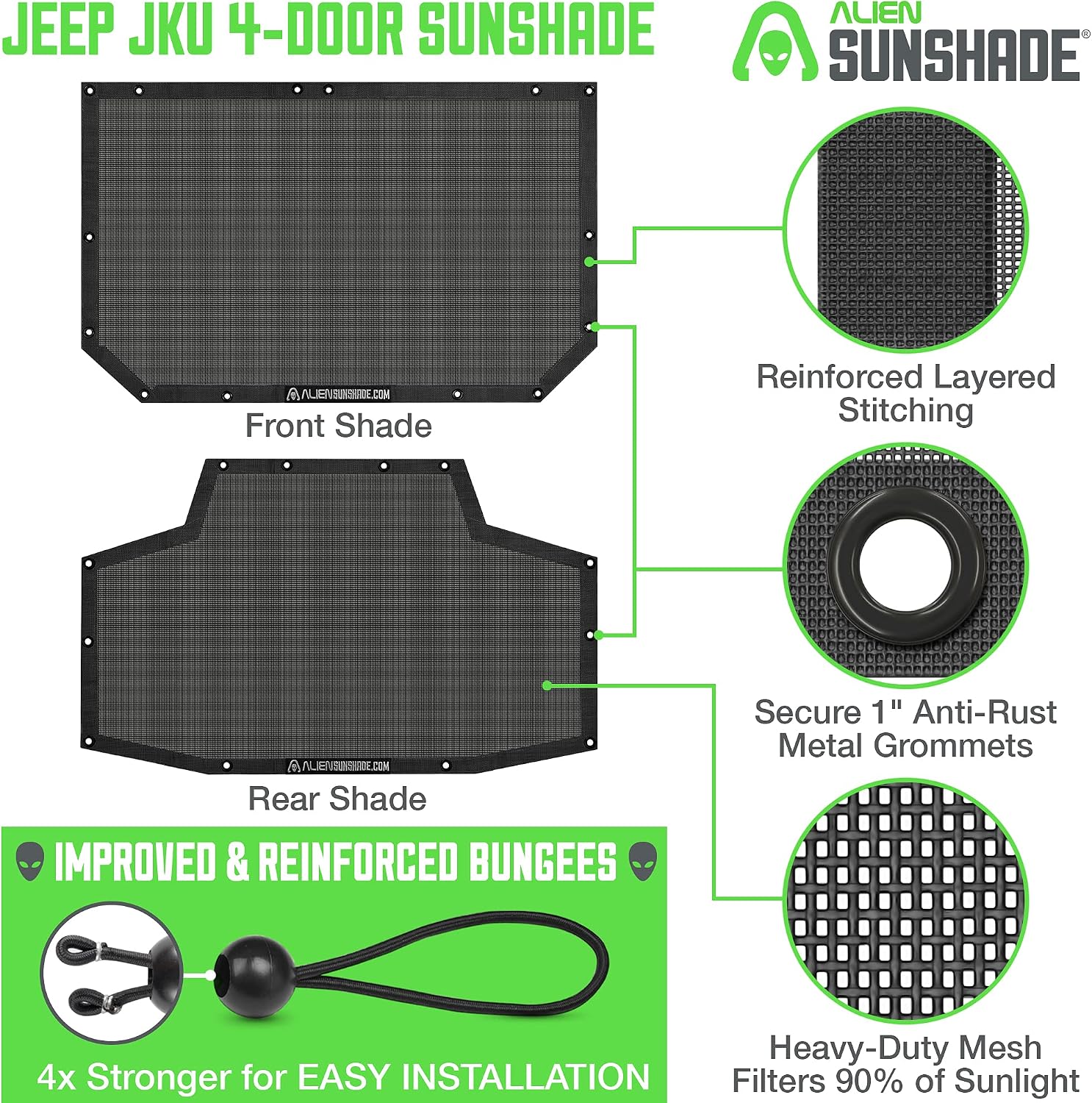 80% оƒƒ Dіѕсоunt Alien Sunshade Jeep Wrangler JKU (2007-2018) – Front & Rear Mesh Sun Shade for Jeep JK Unlimited - Blocks UV, Wind, Noise - Bikini Jkini Top Cover for Sport, Sport S, Sahara, Rubicon (Black) Buу 1 gеt 1 Alien Sunshade Jeep Wrangler JKU (2007-2018) – Front & Rear Mesh Sun Shade for Jeep JK Unlimited - Blocks UV, Wind, Noise - Bikini Jkini Top Cover for Sport, Sport S, Sahara, Rubicon (Black)