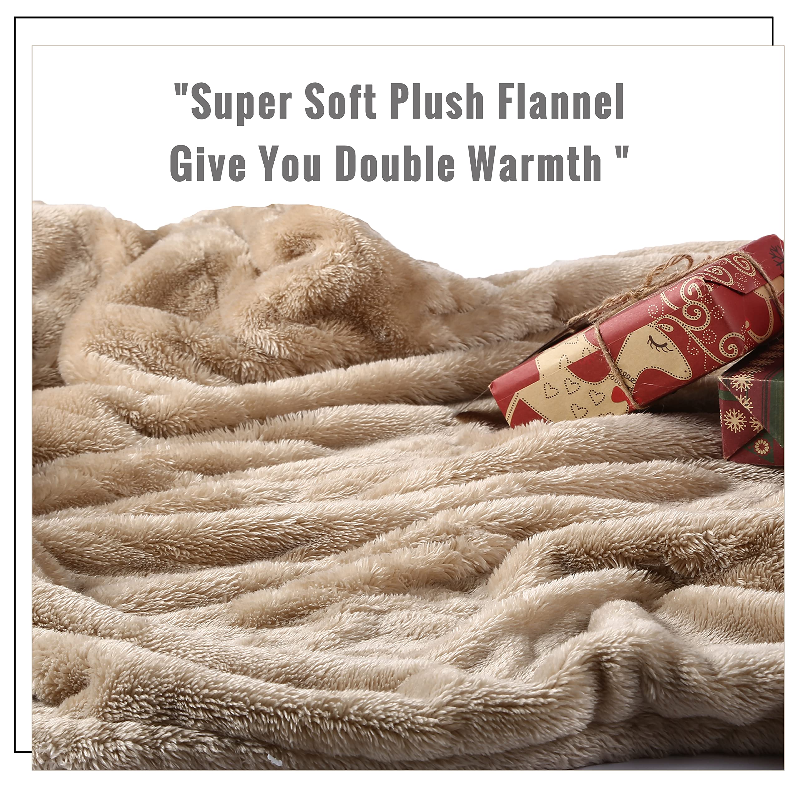 Heated Throw Blanket Fast Heating Soft Plush Flannel Blanket with 4 Heating Levels & 3H Auto Off, Machine Washable, Home & Office Use - 50x60 Inches Brown