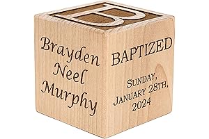 Handcrafted Christening Baby Block - Personalized Gifts