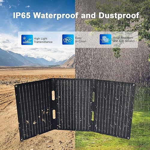 Miniatura 6 de Panel solar portátil de 30 W, cargador de panel solar plegable con QC3.0 USB-A USB-C y salida de CC para teléfonobanco de energíaiPadestación de