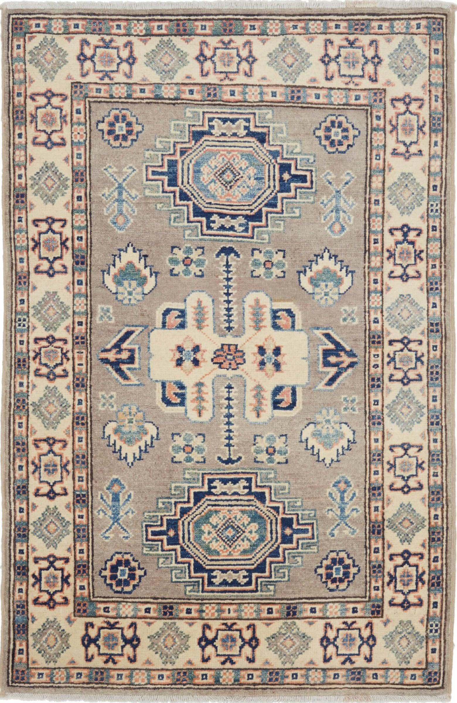 Tapis Kazak 82x126 cm tapis d'Orient en laine noué main du Pakistan