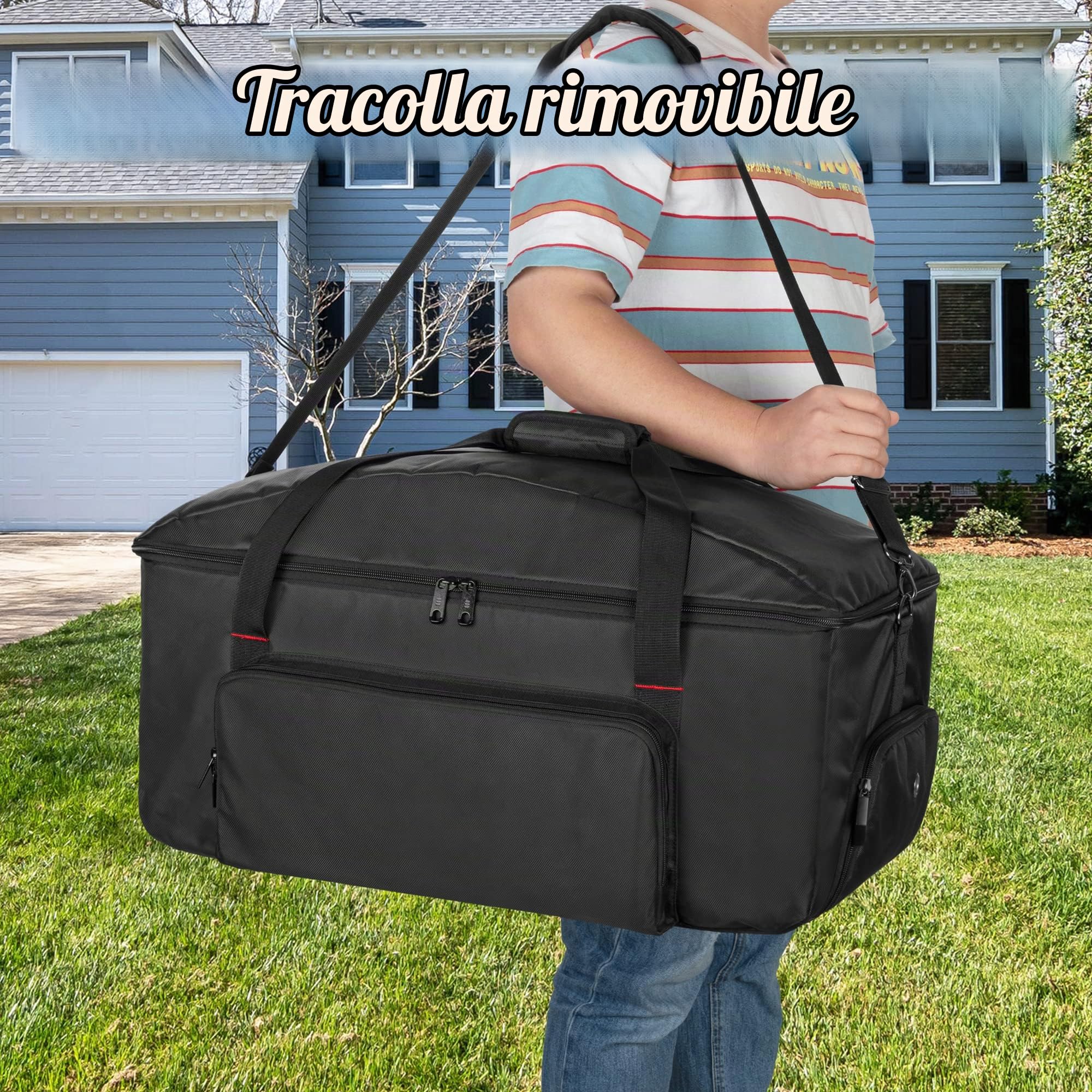 SAMDEW Custodia per Barbecue, Solo Borsa (Design Brevettato) | Copertura per Barbecue da esterno Compatibile con Weber Q1400 e Modelli a Gas Propano Weber Q1000 e Q1200