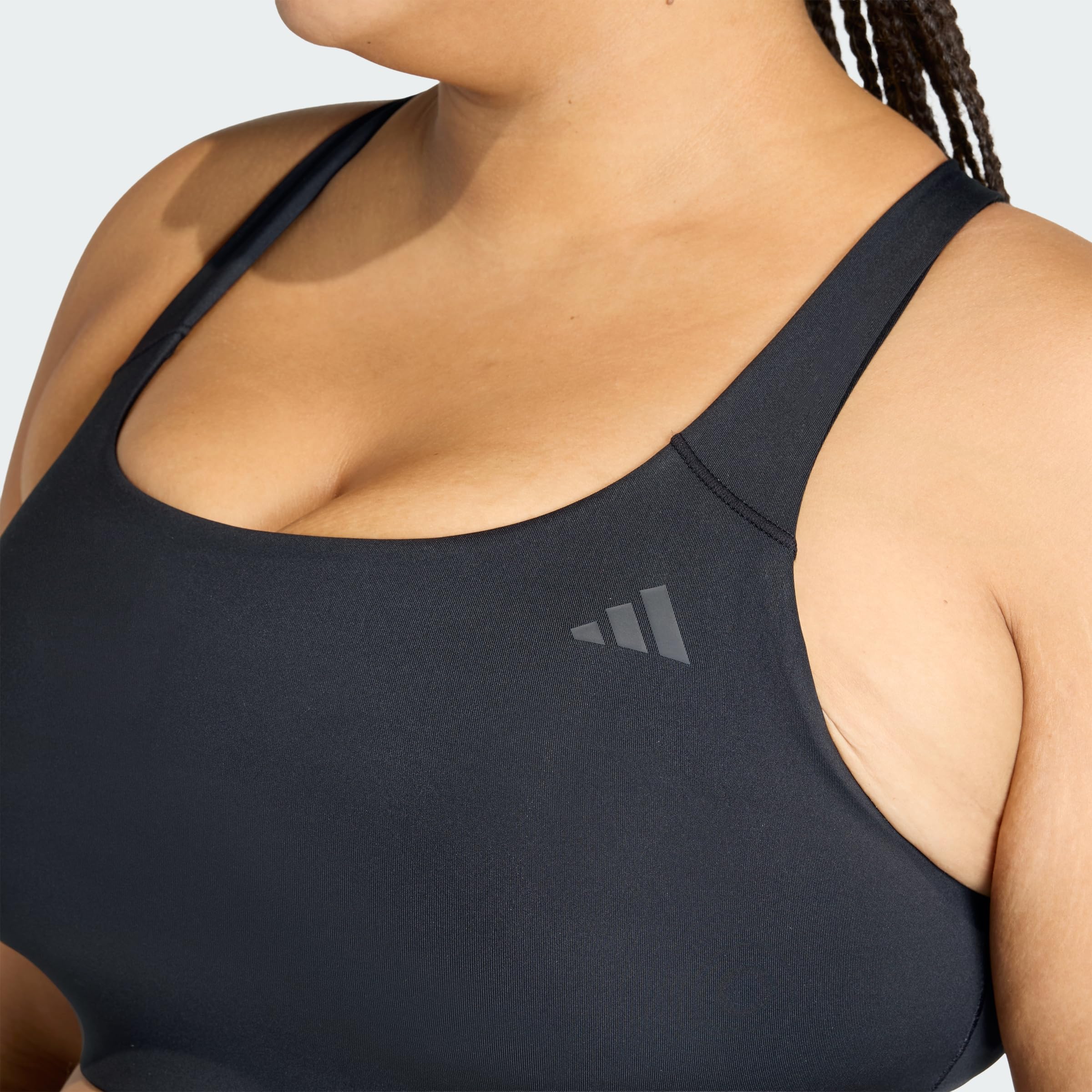 adidas Optime Workout 3-Stripes Medium Support Bra (Plus Size) Reggiseno Sportivo Donna (Pacco da 1)