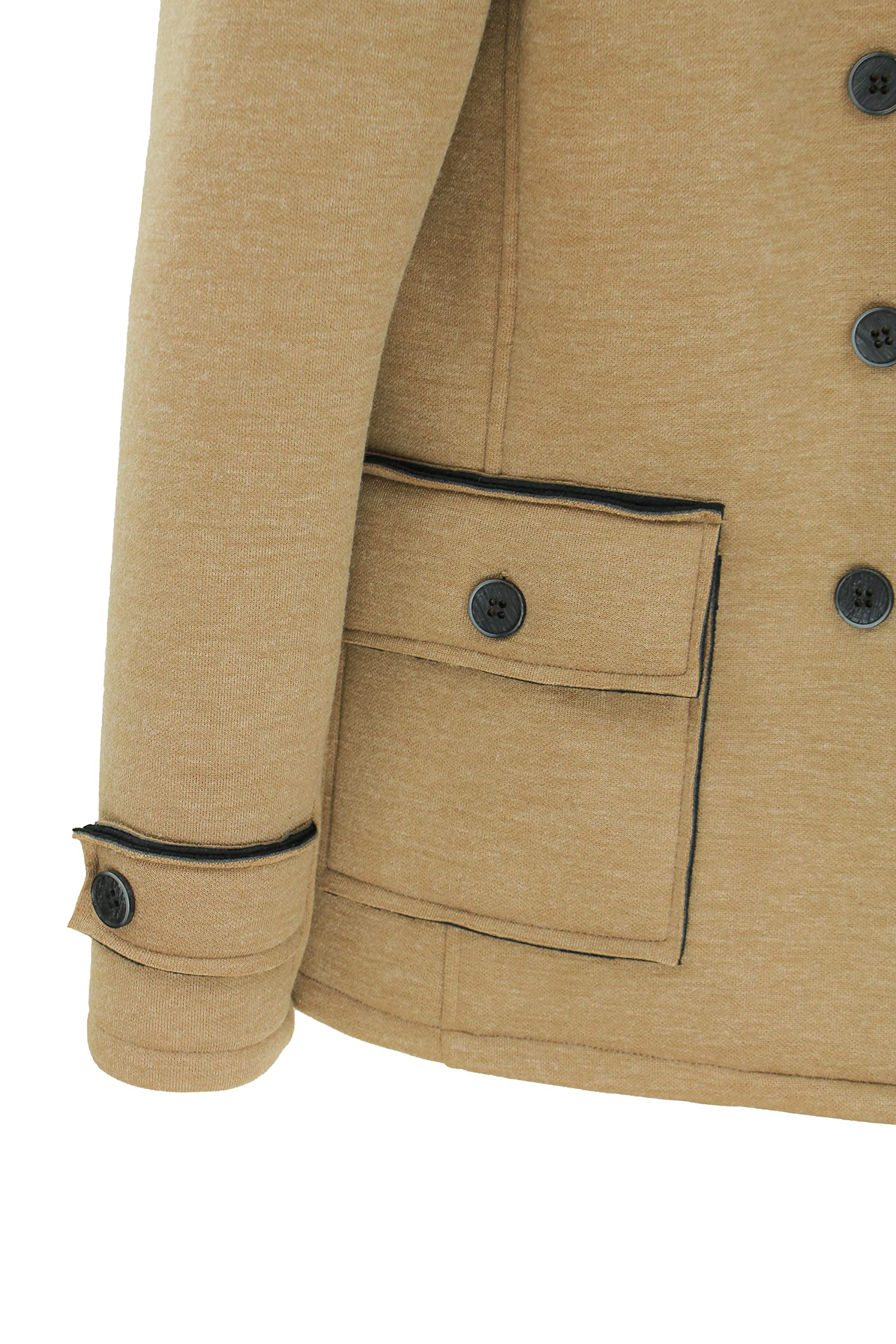 Evoga Cappotto giacca uomo verde doppiopetto slim fit giubbotto autunno inverno con cappuccio