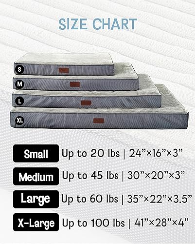 Miniatura 6 de OhGeni Camas ortopédicas para perros medianos, cama para perros con soporte de espuma de huevo de felpa y parte inferior antideslizante, impermeable