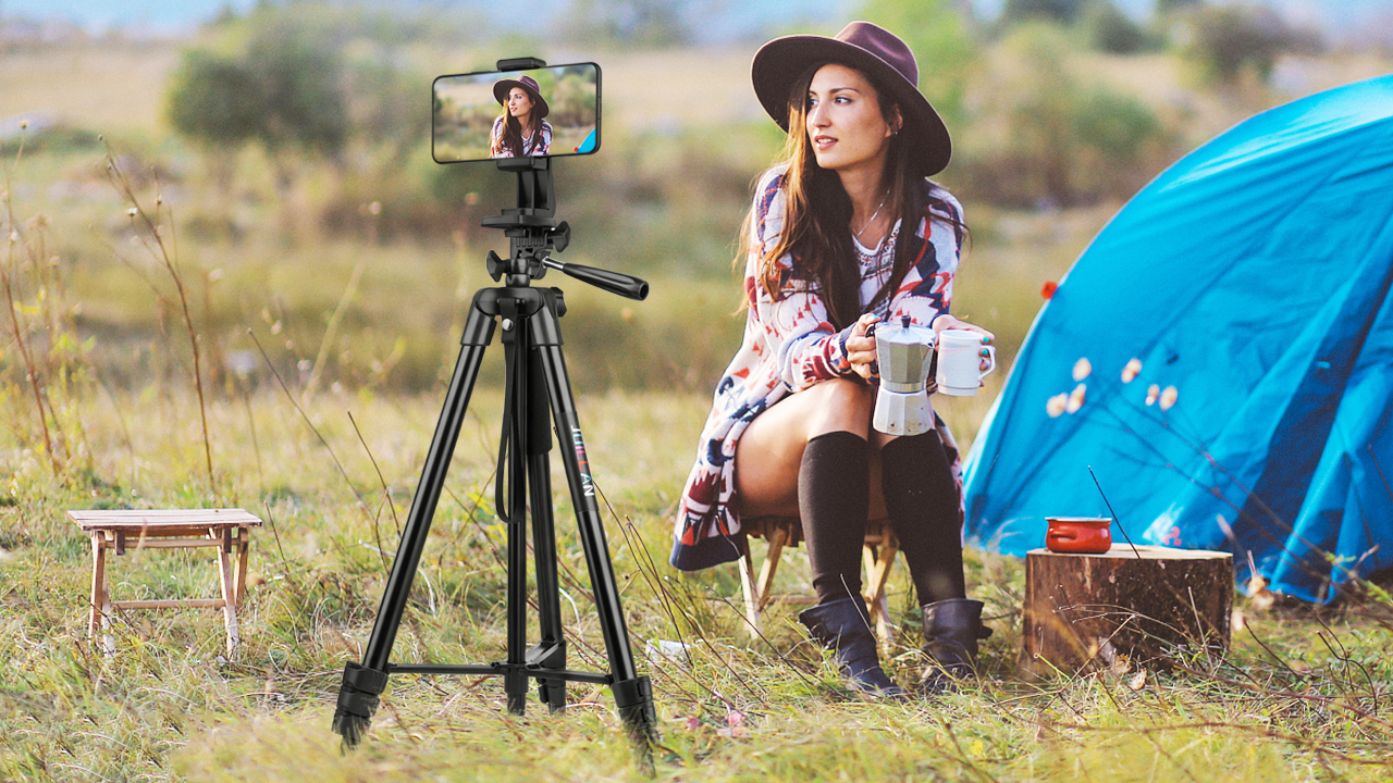 JOILCAN Handy Stativ & Selfie Stick Stative Für Smartphone, 166cm 2-in-1 Aluminium Stativ Handy Einbeinstativ Mit Fernbedienung & Telefonhalterung, Tragbarer Stative Für IPhone Mit 10 Teleskopstange