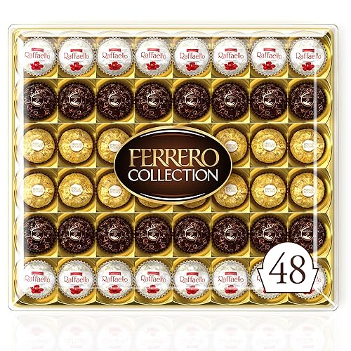 Ferrero Collection - 48 SpecialitΓ Assortite al Cioccolato, Racchiuse in una Elegante Scatola Natalizia, Idea Regalo Natale, Compleanno e Anniversario, Confezione da 518 gr - Piccolo - FERRERO COLLECTION 48