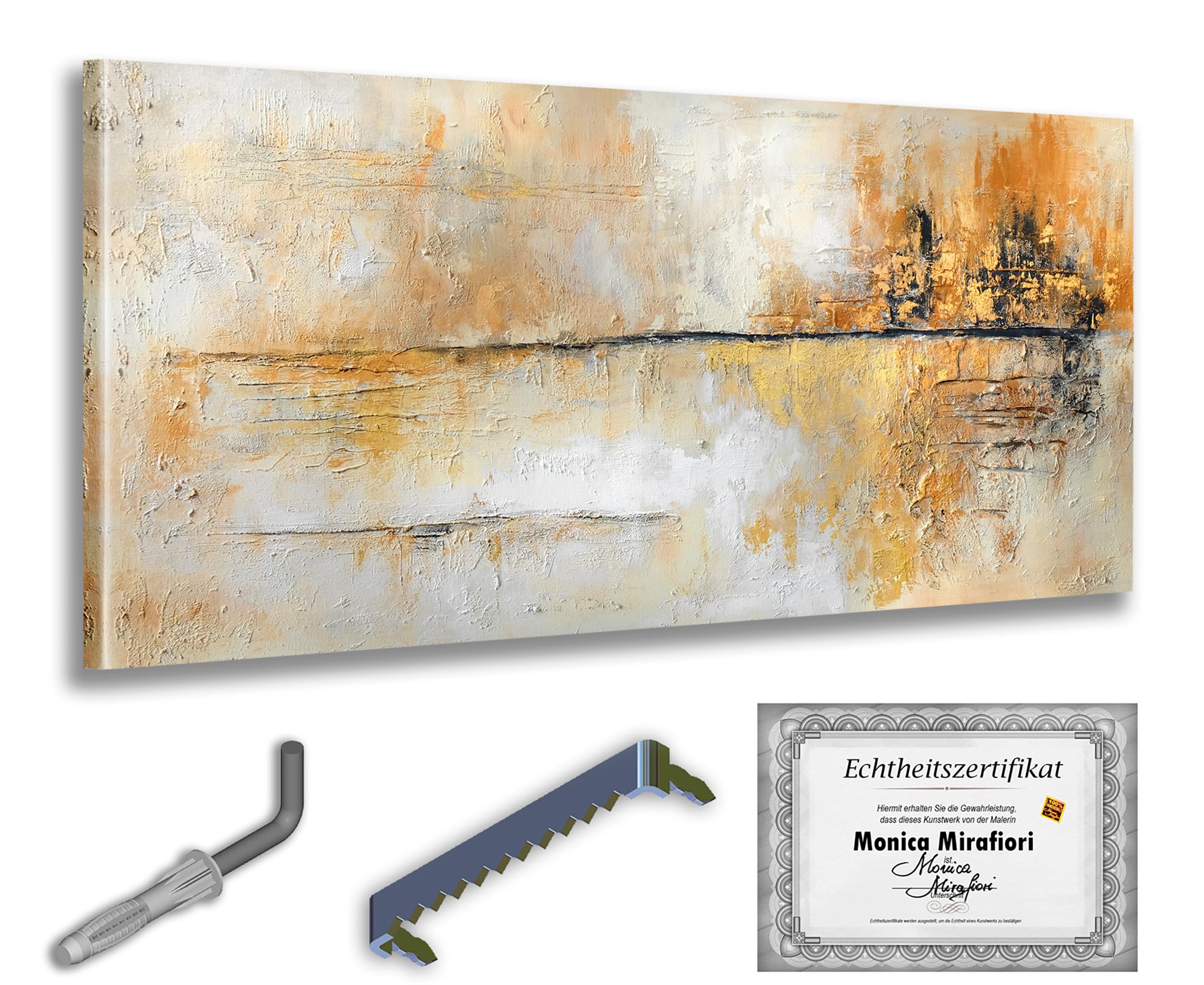 Monica Mirafiori I 140x70 cm I Tableau Peint à la Main I Modèles Tableau I Peintre Moderne I Tableaux Peintures I Toile sur Cadre en Bois