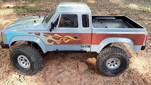 Miniatura 3 de Juego de calcomanías de cuerpo para Element RC Enduro Sendero escala 110 radiocontrolada Rock Crawler (llamas de defensa (azul sobre mocha)