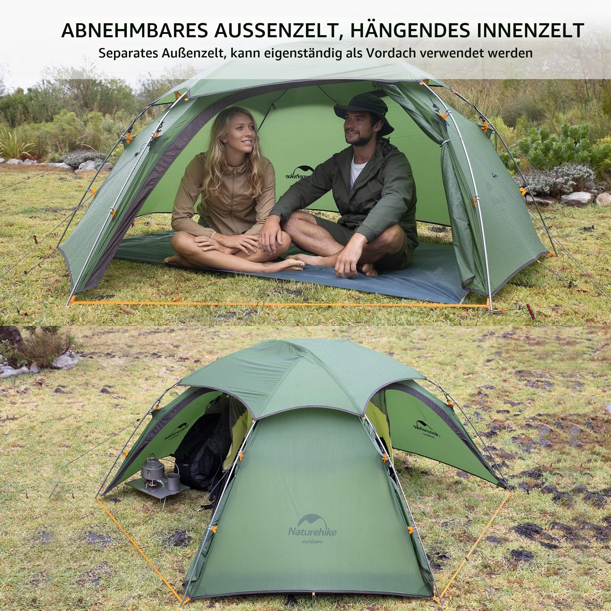 Naturehike Cloud Peak Zelt Camping Zelt Ultraleichtes Zelt 4 Saison Zelt Rucksack Zelt für 2-3 Personen