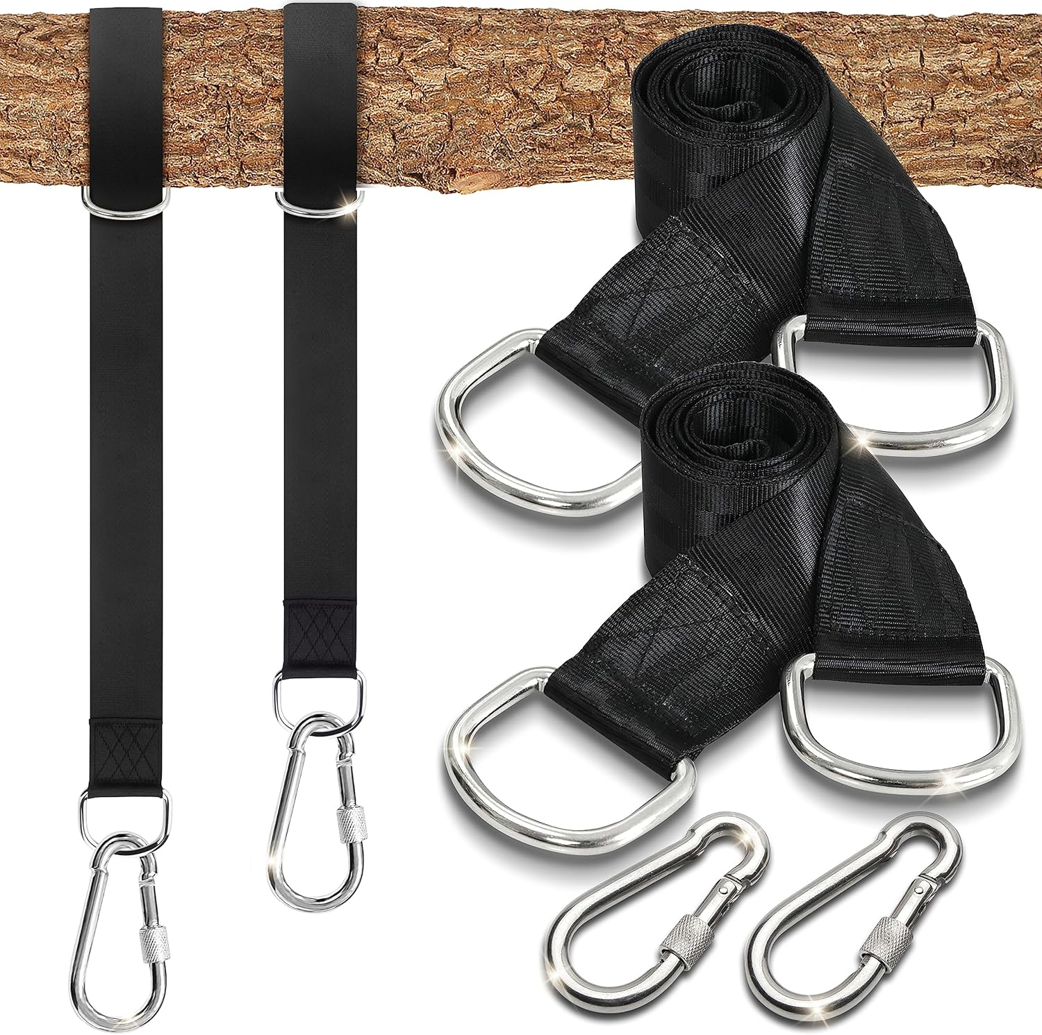 Adjustable Tree Swing Straps Universal Mounting for Rope Swing Seats, Quick Setup for Indoor
