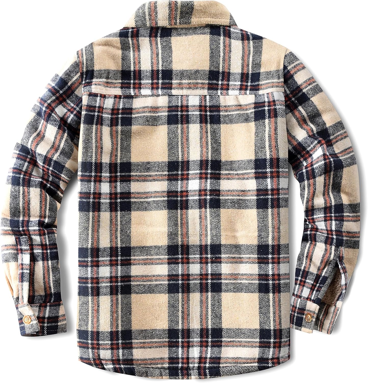 Men's Cotton Sherpa Lined Button Down Flannel Shirt Jacket Plaid Soft Outdoor Flannel Jacket Shirt - Image 4