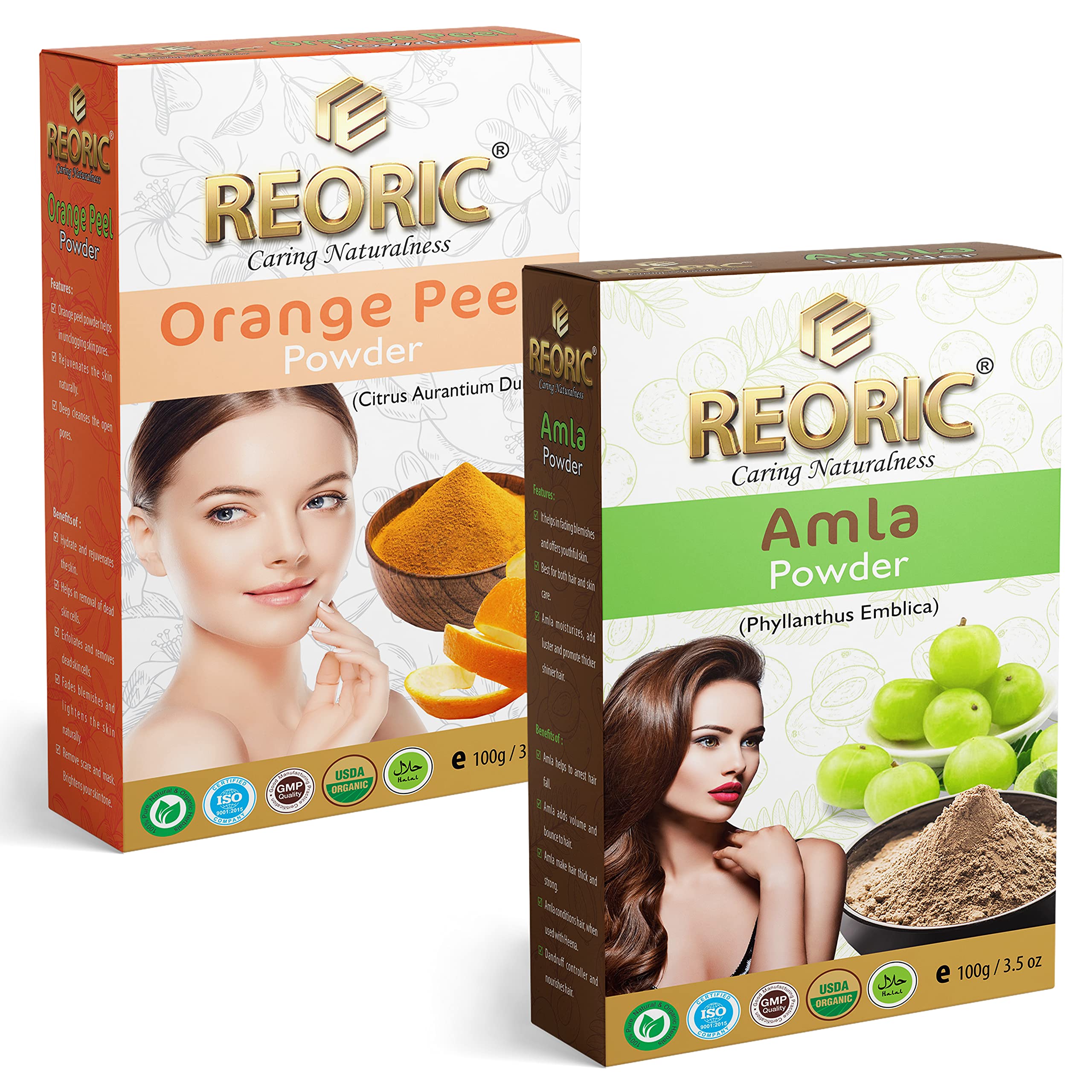 Reoric amla powder and orange peel powder for hair |amla powder |orange peel powder for hair growth |amla powder for hair |Santra Chilka(200g, Pack of 2)