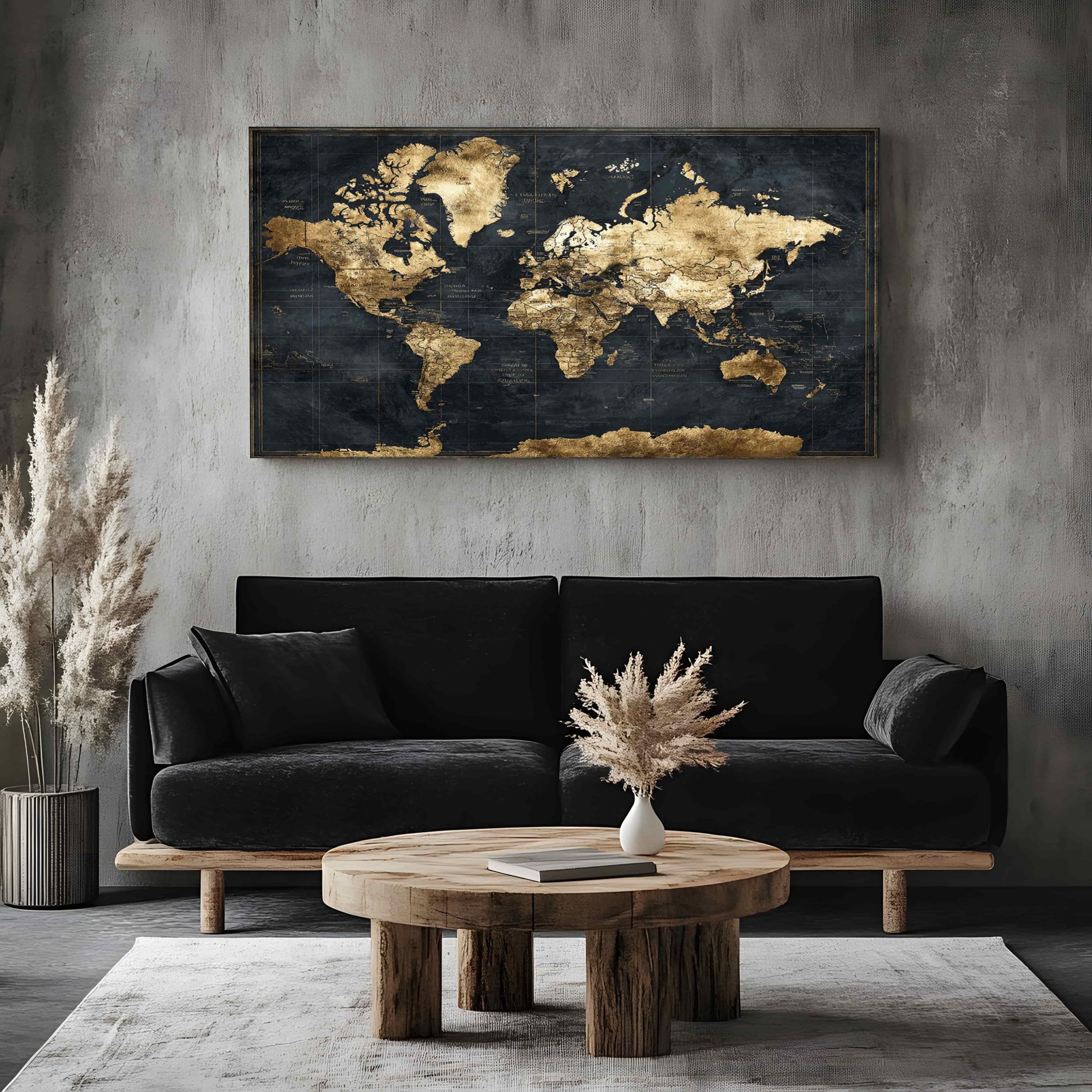ZORYAN Mappa Del Mondo Vintage Quadri Moderni Soggiorno Su Tela 80x120cm