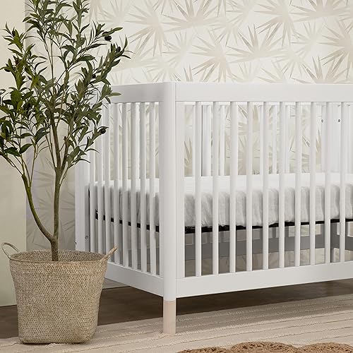 Miniatura 10 de Babyletto Gelato - Cuna convertible 4 en 1 con conversión de cama para niños pequeños en blanco y natural lavado certificado Greenguard Gold Washed
