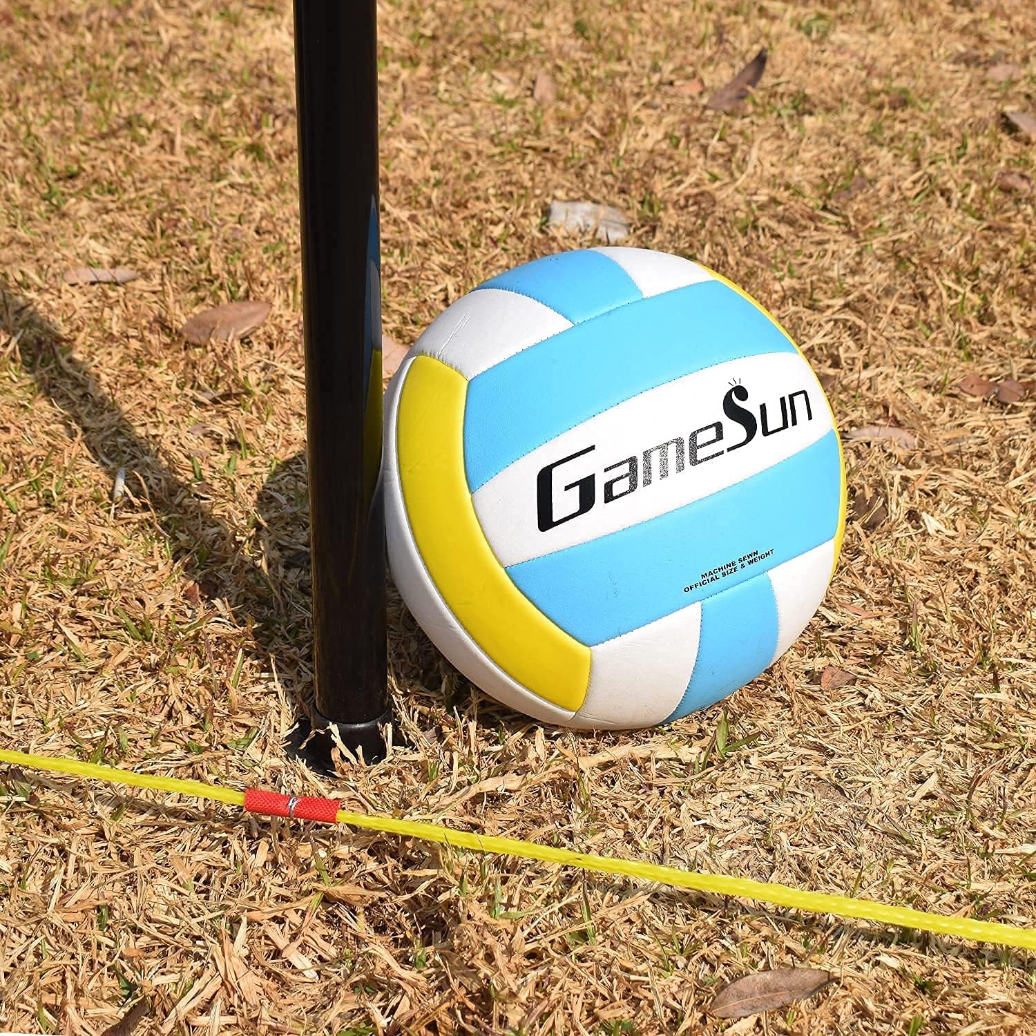 Portable Volleyball Net Set System-Portable Volleyball Set for Backyard with Professional Volleyball Net, Wrap Yarn Volleyball and Pump, Boundary Line, Carry Bag : Sports & Outdoors