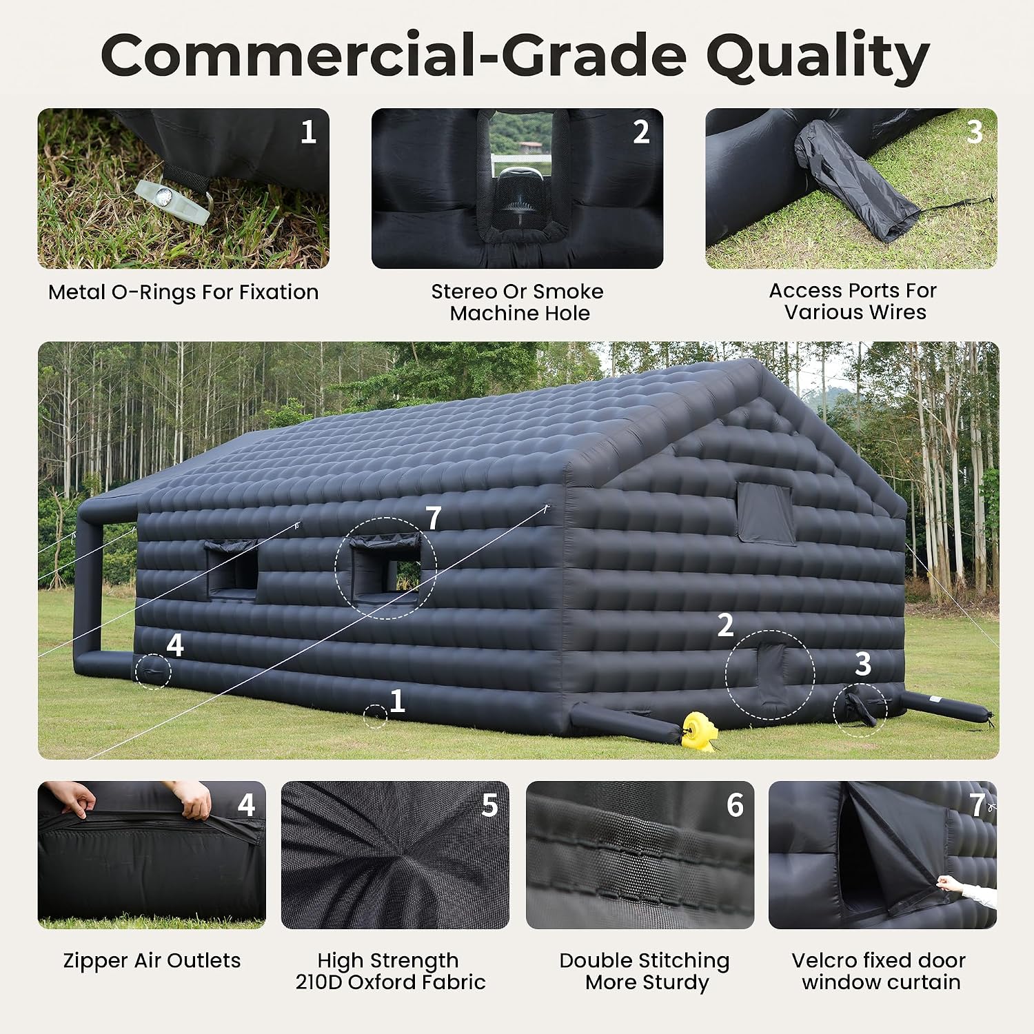 27×16×12Ft Inflatable Nightclub, Blow up Party Tent with Blower for Adults