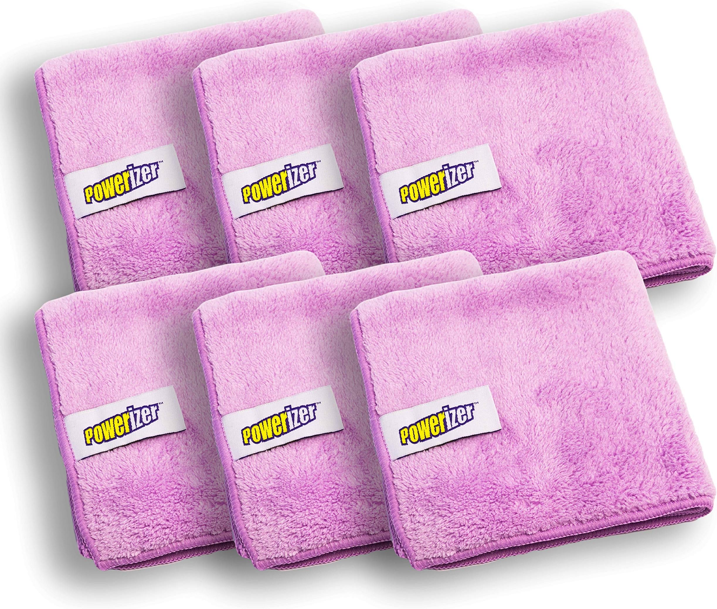 Powerizer Ultra Plush 350 GSM Microfiber Cloth Pack of 6 | All Purpose Microfiber Towel Set