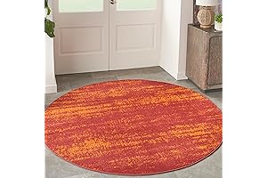 Nourison Essentials 8x8 feet Abstract Round Red Area Rug