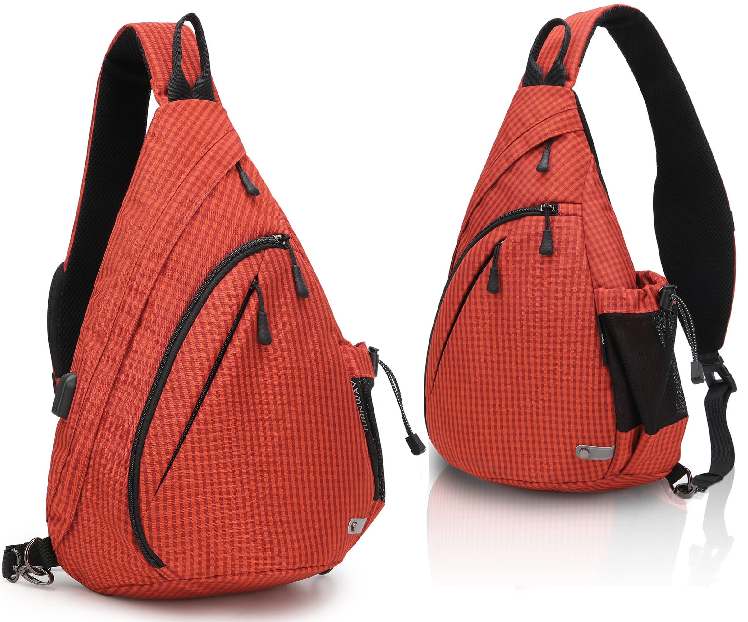 TurnWay Water-Proof Sling bag/Crossbody Backpack/Shoulder Bag with USB Charging Port for Travel, Hiking, Cycling, Camping