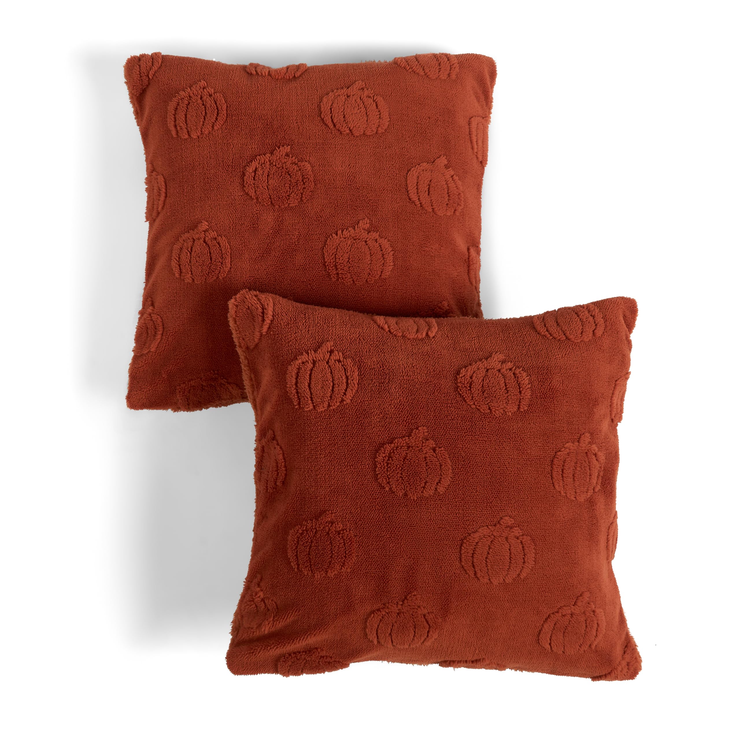 B&Q -  2 X Tufted Pumpkin Soft Cushion Covers With Invisible Zipper
