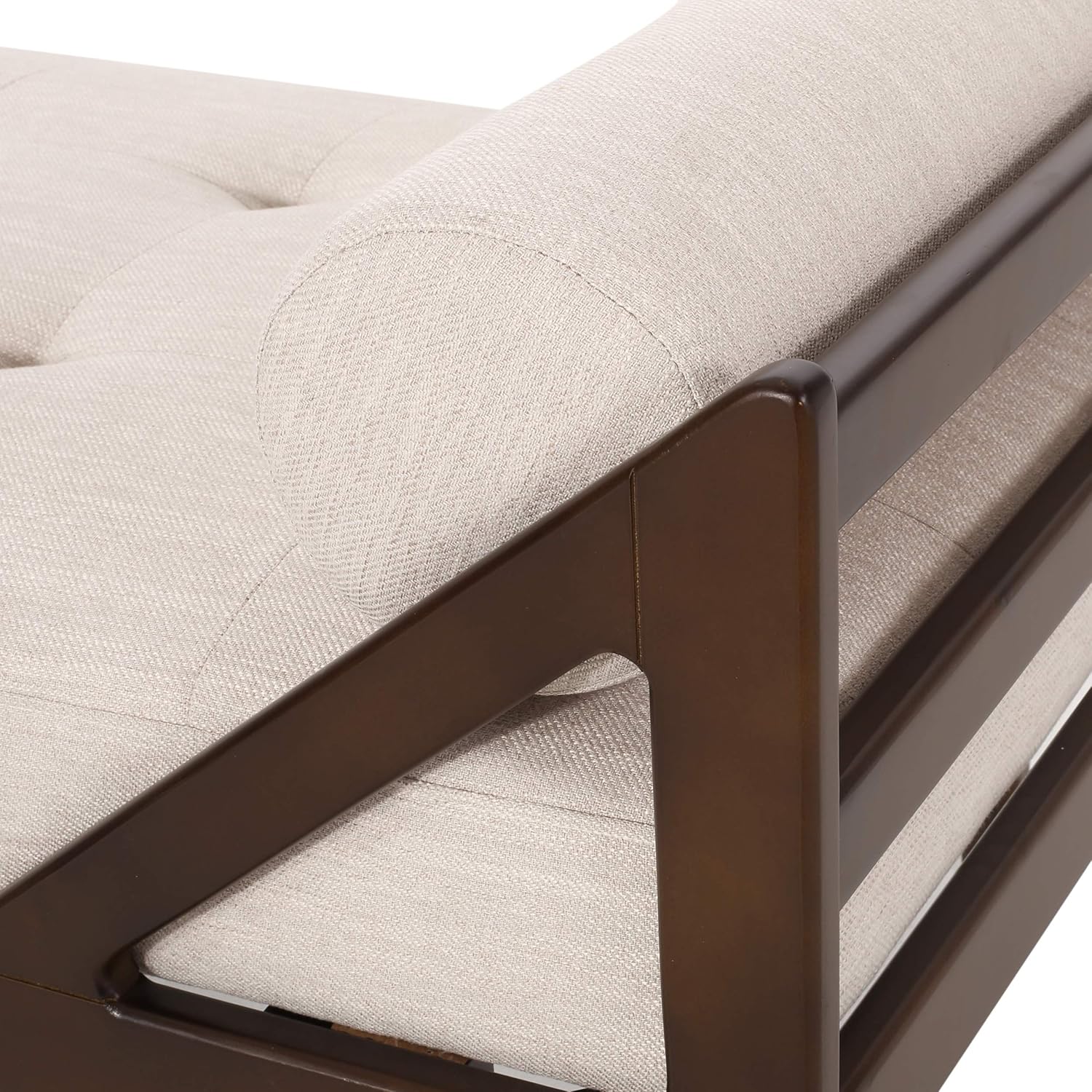 Christopher Knight Home Rayle Chaise Lounge, Beige + Dark Brown : Home & Kitchen