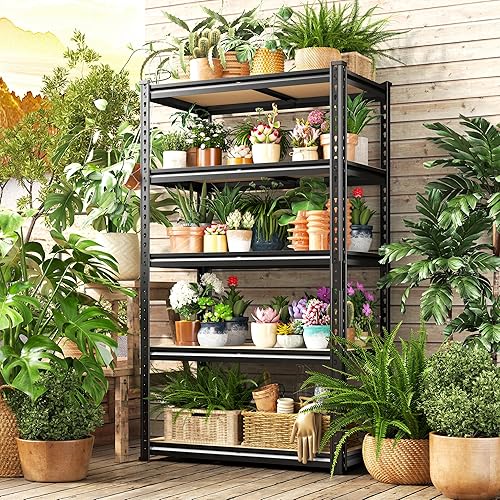 Miniatura 7 de Bepatio Estantes de almacenamiento de 2000 libras, estantería de metal resistente, estantes de despensa ajustables para cocina, almacén, sótano,