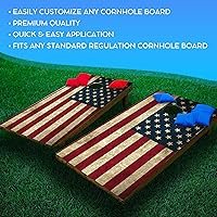 Vista 3 de GRAPHIX Express - Bandera estadounidense envejecida C190 - Cornhole Board Wrap patriótico - Calcomanía de vinilo laminado resistente a la intemperie