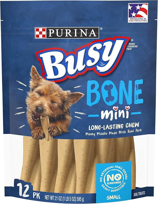 Petisco Mastigável Purina Busy Mini para Cães Adultos de Pequeno Porte, 12 unidades