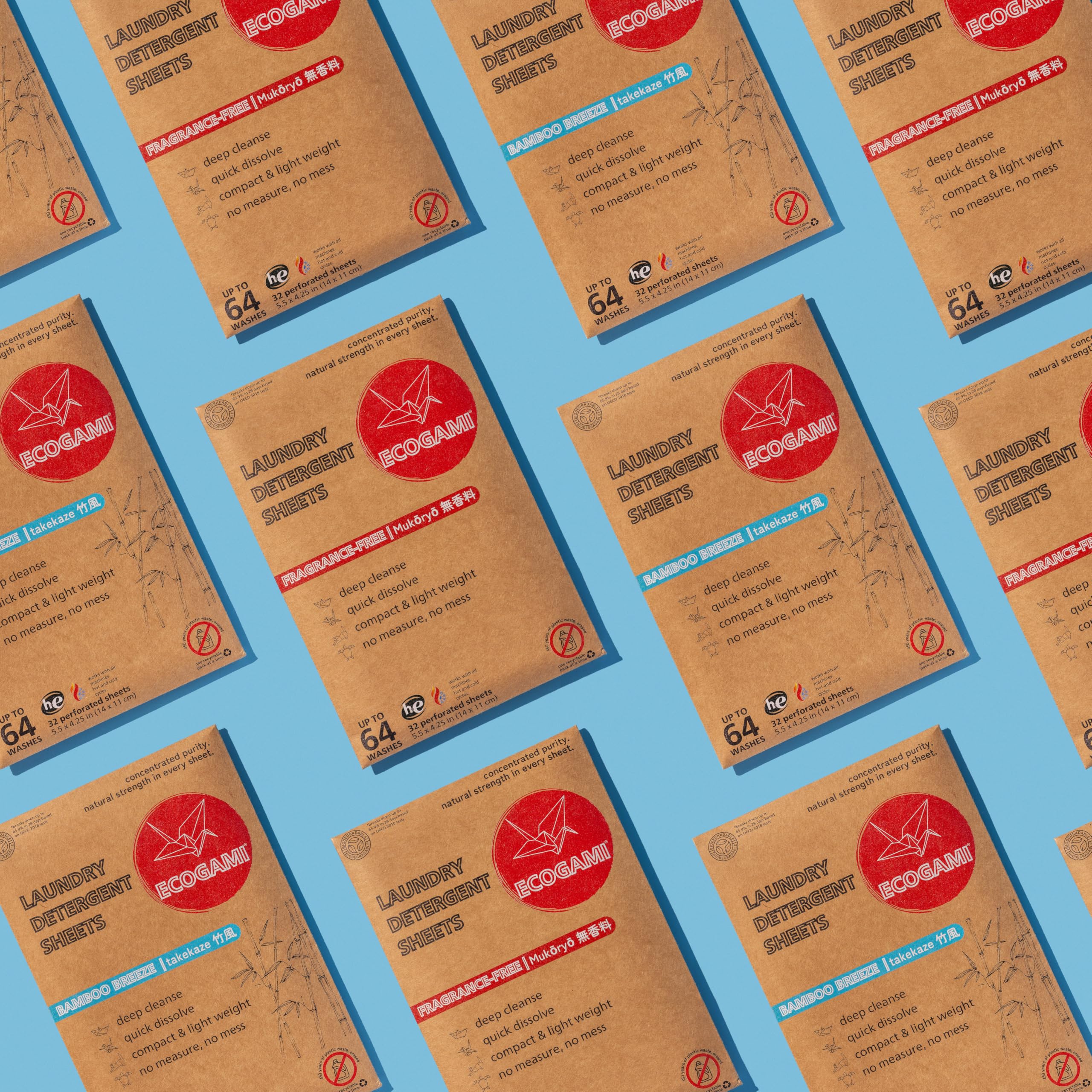 Hojas de detergente para ropa – 32 hojas (hasta 64 cargas), disponibles sin fragancia o aroma, sin plástico, biodegradables, disolventes para pieles sensibles (floral)