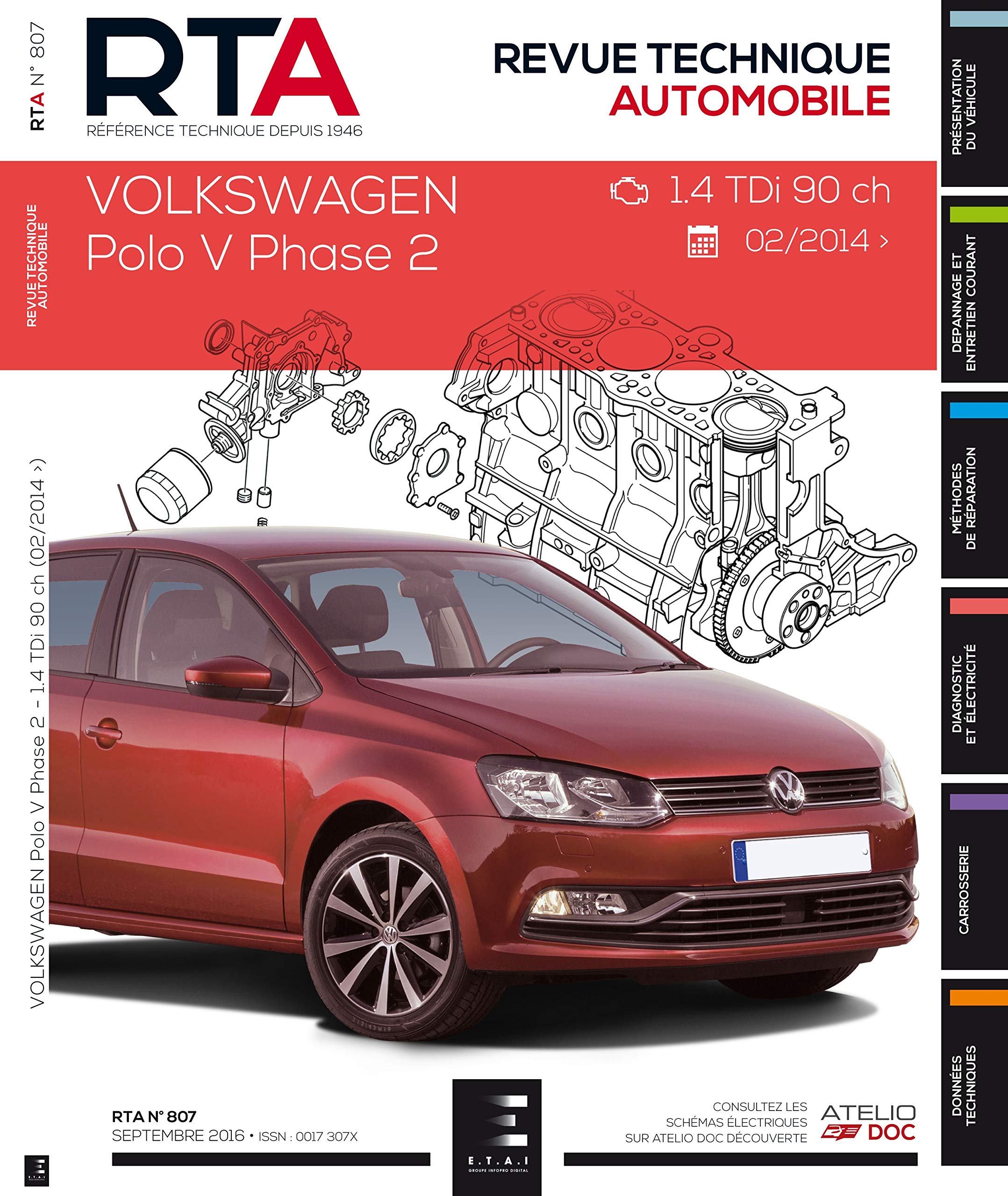 E.T.A.I - Revue Technique Automobile 807 - VOLKSWAGEN POLO V - 6C PHASE 2 - 2014 à ce jour