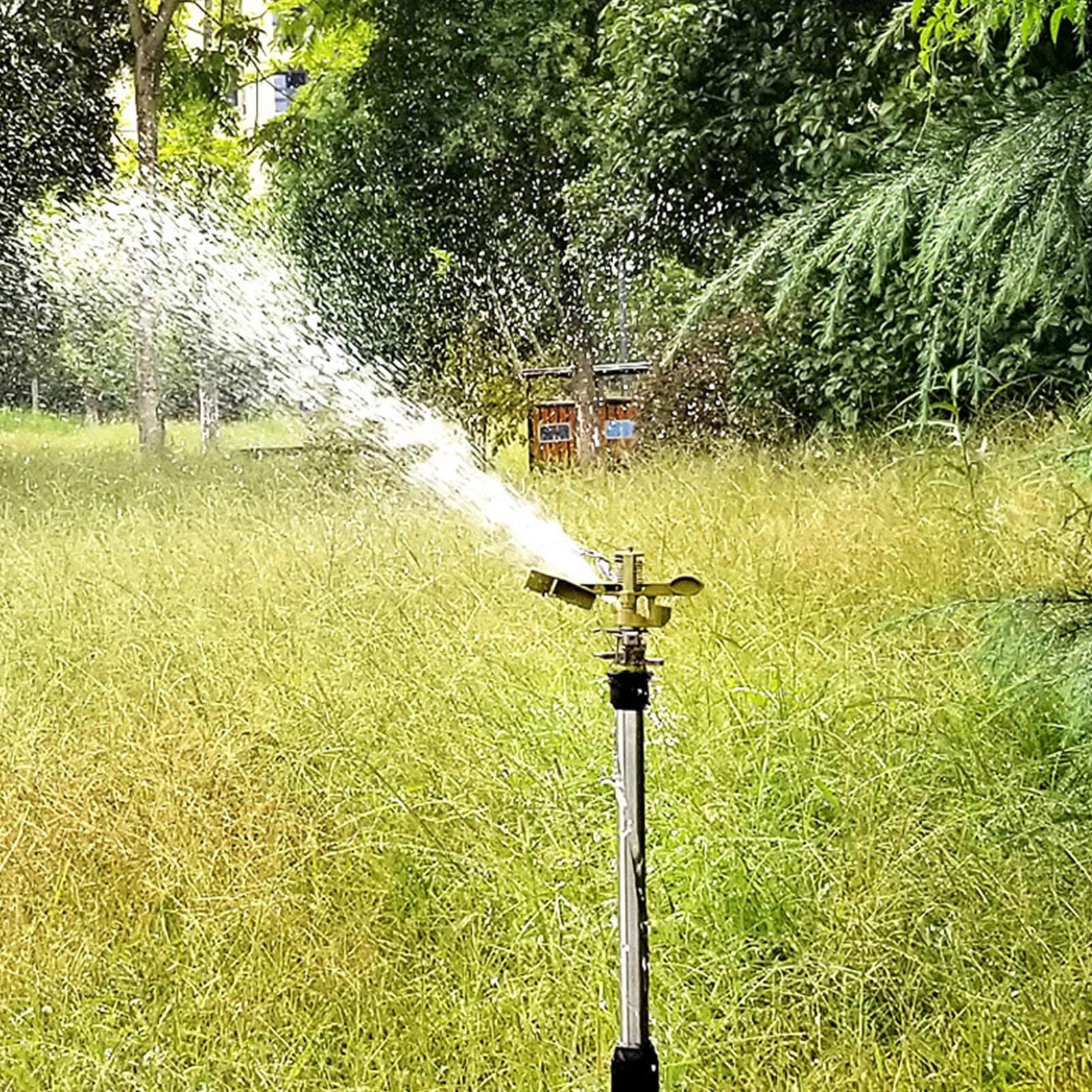 Trípode de riego de jardín, soporte ajustable para aspersor de agua, base estable, diseño de riego de 360 grados, herramienta de riego eficiente para césped y jardines